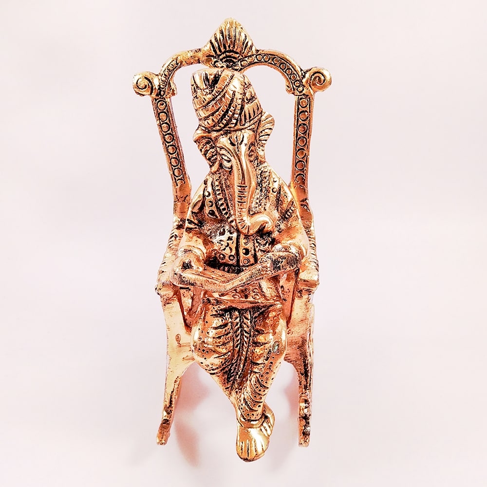  Metal Ganpati On Chair