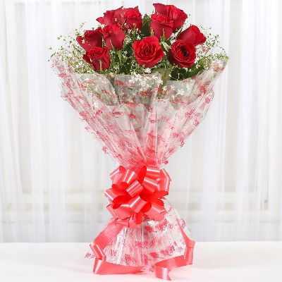 Velvety Red Roses Bouquet