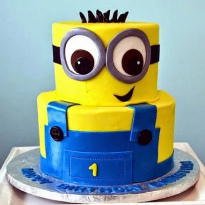 2 Tier Minion Cake