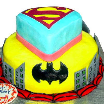 Superman Batman Cake