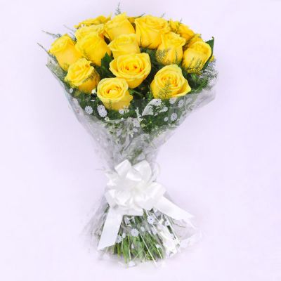 Sunny Yellow Roses Bunch