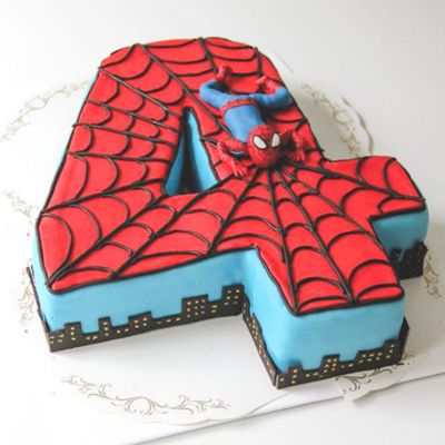 Spiderman Number Cake