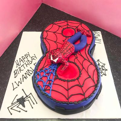 Spiderman Theme 8th Birthday Cake