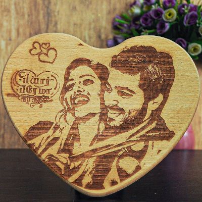 HeartShaped Personalised Wooden Plaque
