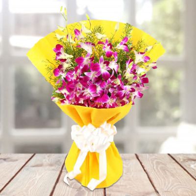Orchids Beauty In Yellow Bright Wrapping