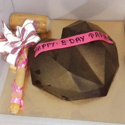 Chocolate Pinata Cake With Hammer