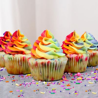 Colorful Rainbow Cupcake