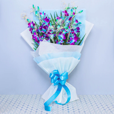 Vibrant Blue Orchids