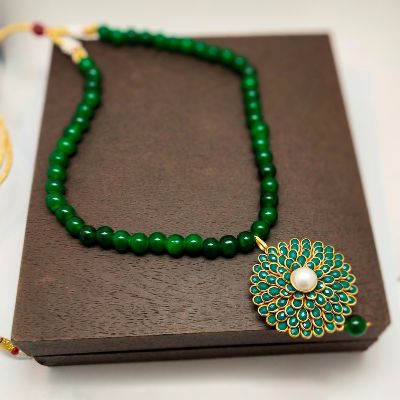 Green Pearl Necklace Set