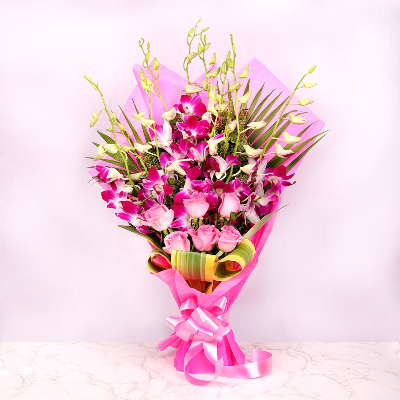 Fantasy Pink Orchid with Rose