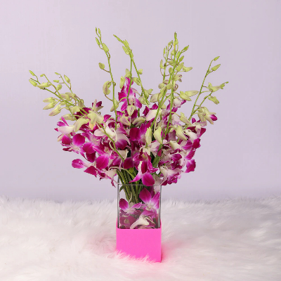 Purple Orchids Vase