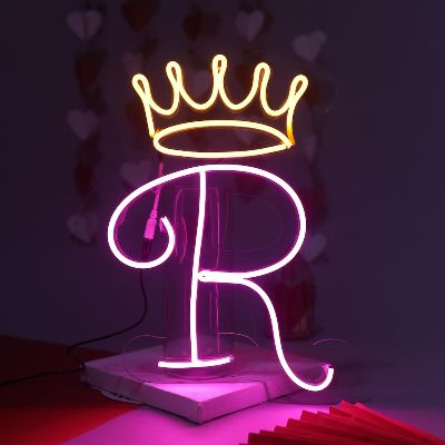 Alphabet Neon Frame With Crown