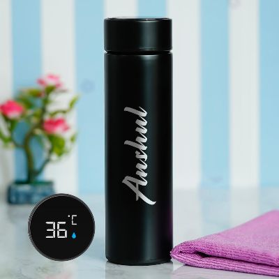 Personalised Led Temperature Bottle For Him