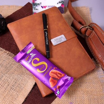 Alluring Personalized Diary And Chocolate Combo