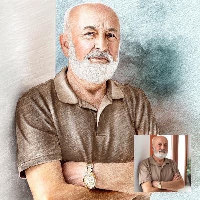 Handsome Grandpa Color Pencil Art