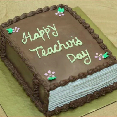 Teachers Day Cake In Book Style