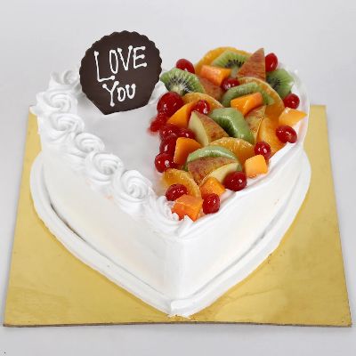 Heart Shaped Vanilla Fruit Cake