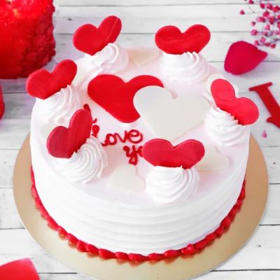 Cute Hearts Special Vanilla Cake