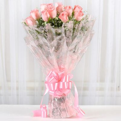 Splendid Pink Roses Bouquet