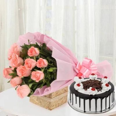 Sweet Treat with Flowers Combo