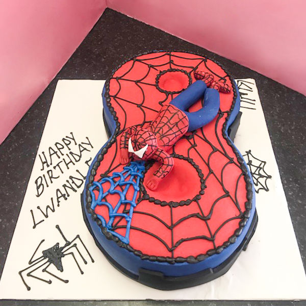  Spiderman Theme 8th Birthday Cake