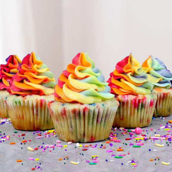  Colorful Rainbow Cupcake