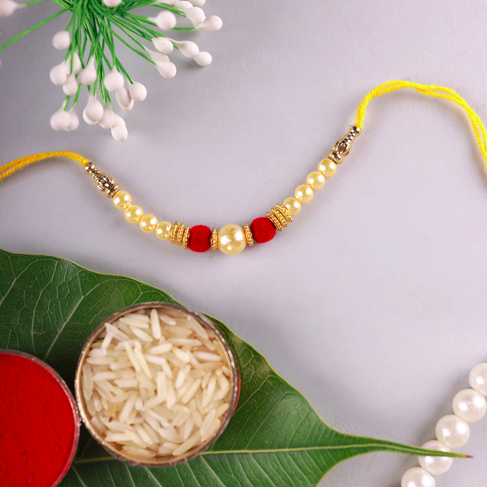 Order Online Classy Pearl Rakhi Blissmygift
