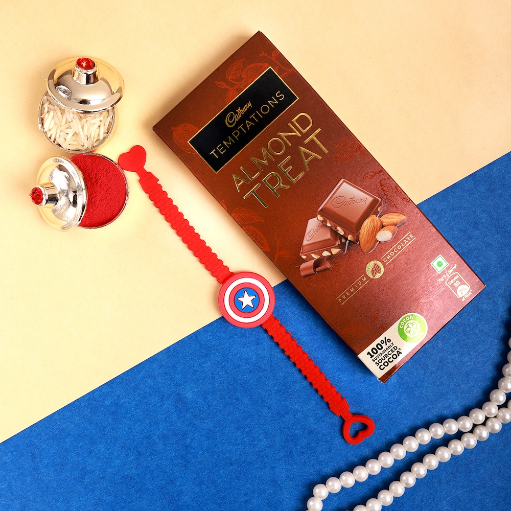 Captain America Rakhi With Chocolate Combo