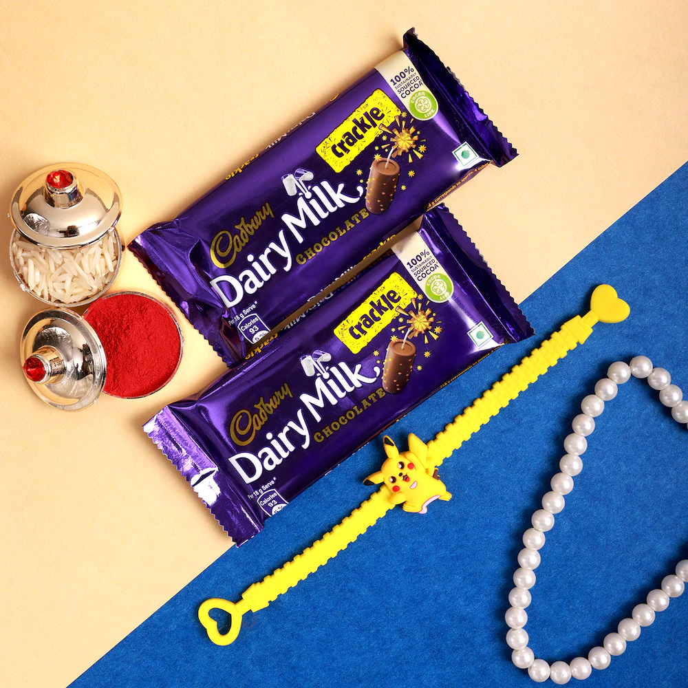  Pikachu Rakhi With Chocolate Combo