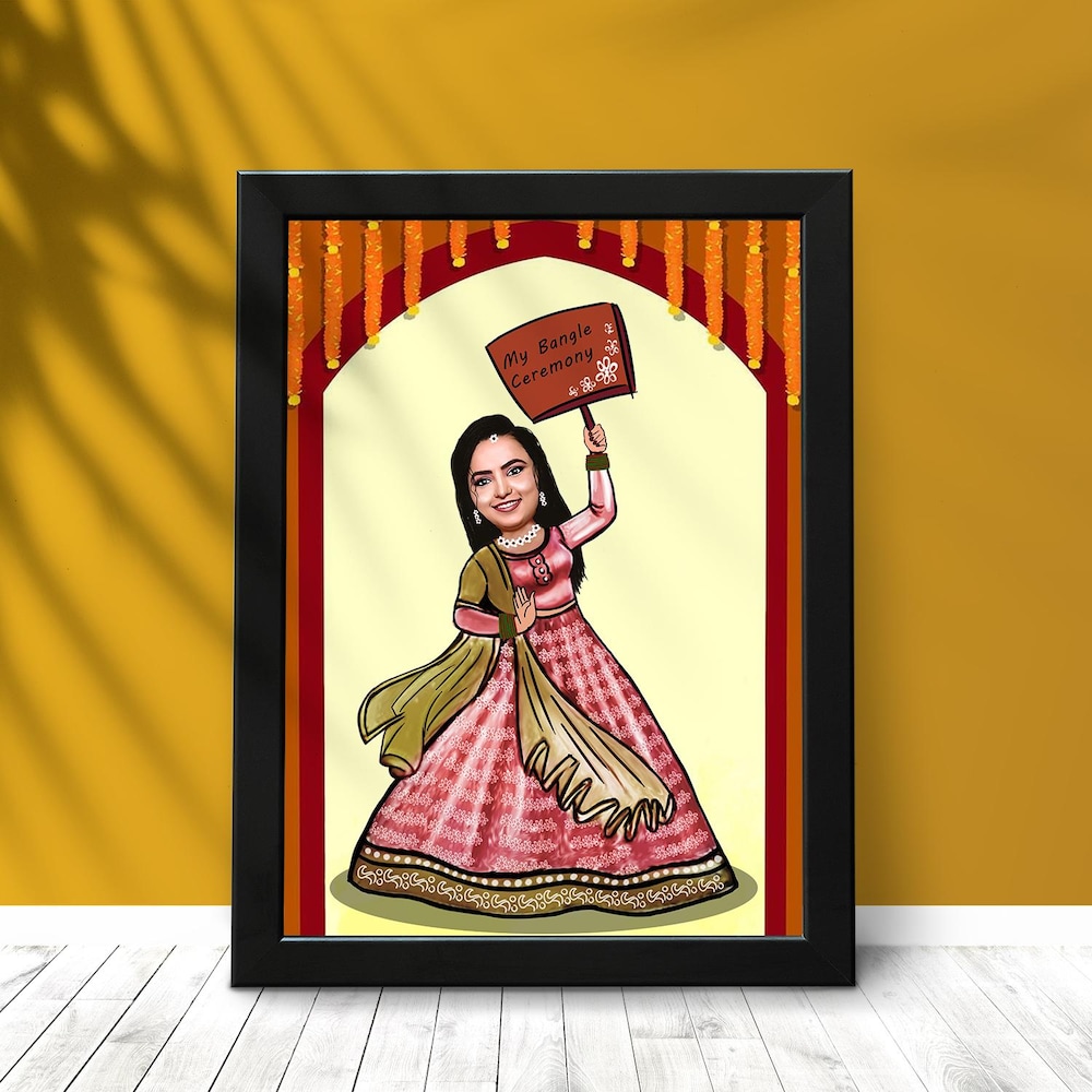 Happy Bangle Ceremony Caricature Art
