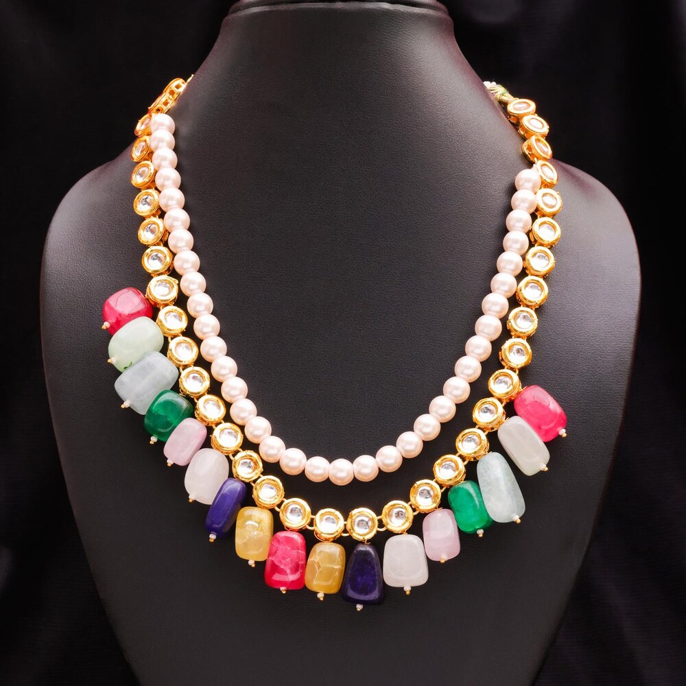 Multicolored Pearl Necklace Set