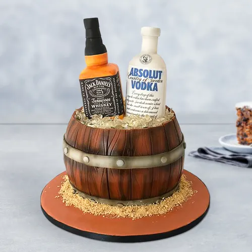  Jack Daniels And Absolut Vodka Fondant Cake